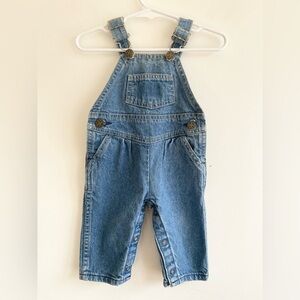 Vintage OshKosh B’Gosh Blue Jean Denim Vestbak Overalls Baby Toddler 3/6M USA